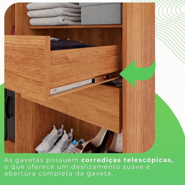 Imagem de Guarda Roupa 6 Portas 4 Gavetas MDP com Pés Cinamomo