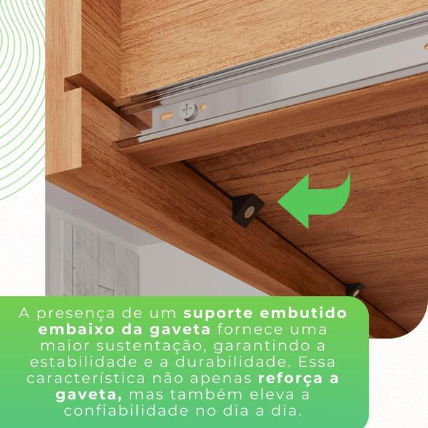 Imagem de Guarda Roupa 6 Portas 4 Gavetas MDP Pés Espelho Cinamomo Off