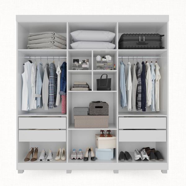 Imagem de Guarda-Roupa 6 Portas 4 Gavetas New Malibu Espresso Móveis Branco