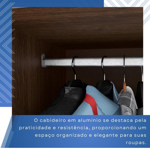 Imagem de Guarda-Roupa 6 Portas 4 Gavetas New Malibu Espresso Móveis Imbuia