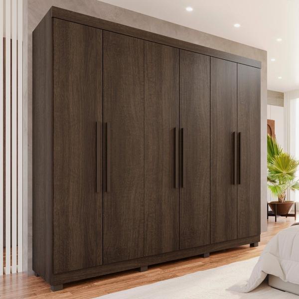 Imagem de Guarda-Roupa 6 Portas 4 Gavetas New Malibu Espresso Móveis Imbuia