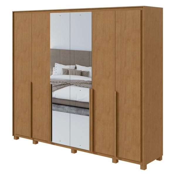 Imagem de Guarda-roupa 6 Portas 6 Gavetas 100% Mdf Imperatore com Espelho e com Pés