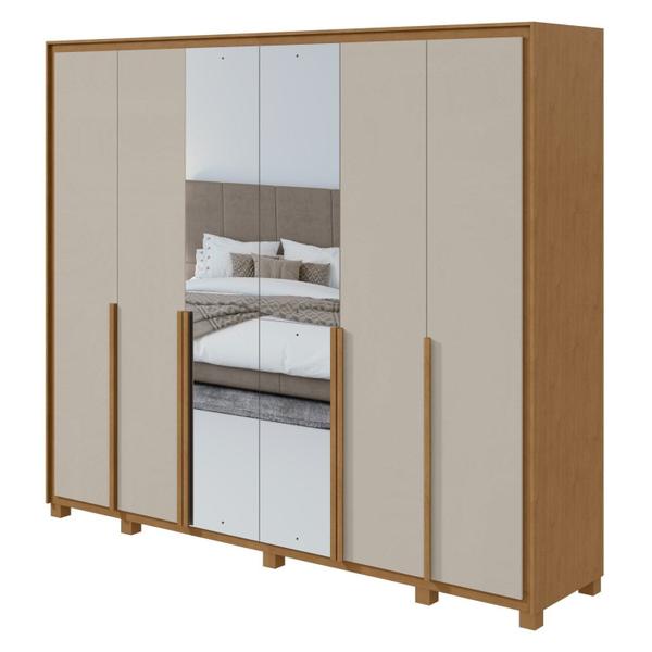 Imagem de Guarda-roupa 6 Portas 6 Gavetas 100% Mdf Imperatore com Espelho e com Pés