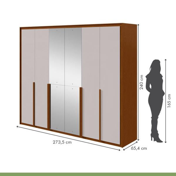 Imagem de Guarda-roupa 6 Portas 6 Gavetas 100% Mdf Imperatore com Espelho