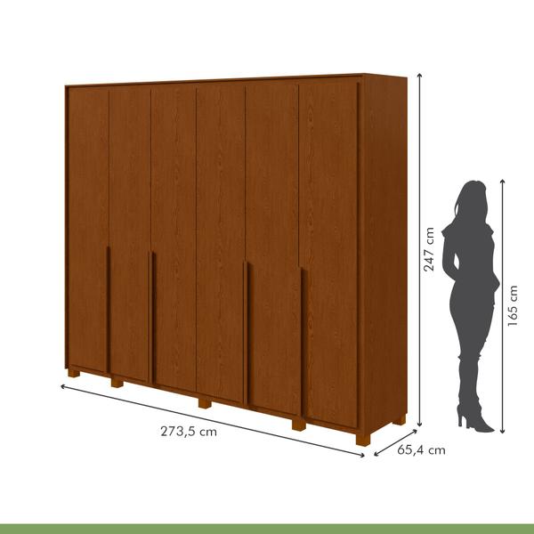 Imagem de Guarda-roupa 6 Portas 6 Gavetas 100% Mdf Imperatore com Pés