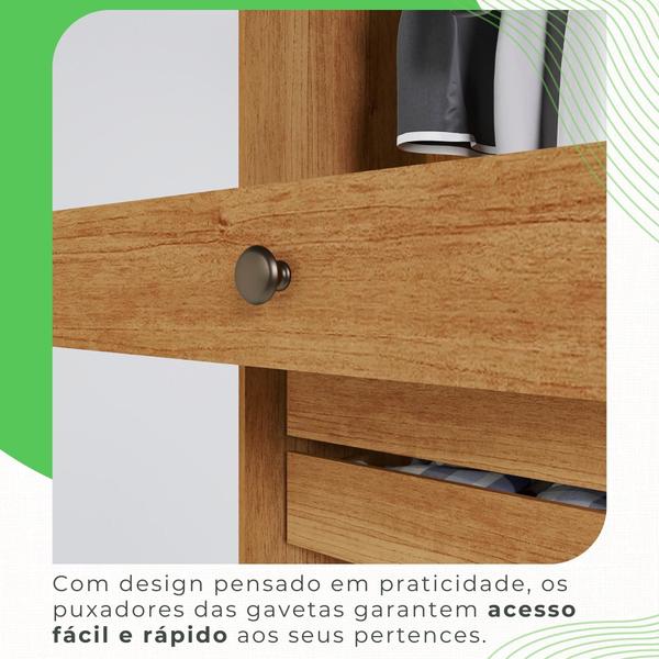 Imagem de Guarda Roupa 6 Portas 6 Gavetas MDF Cinamomo e Off