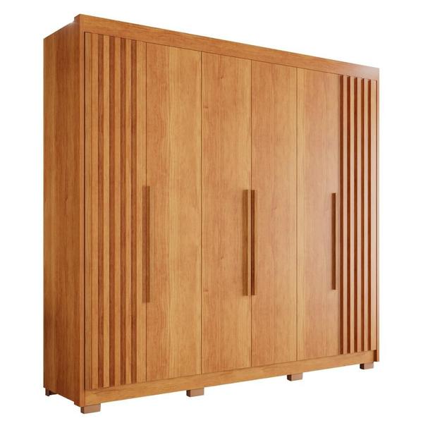 Imagem de Guarda Roupa 6 Portas 6 Gavetas MDF com Pés Cinamomo