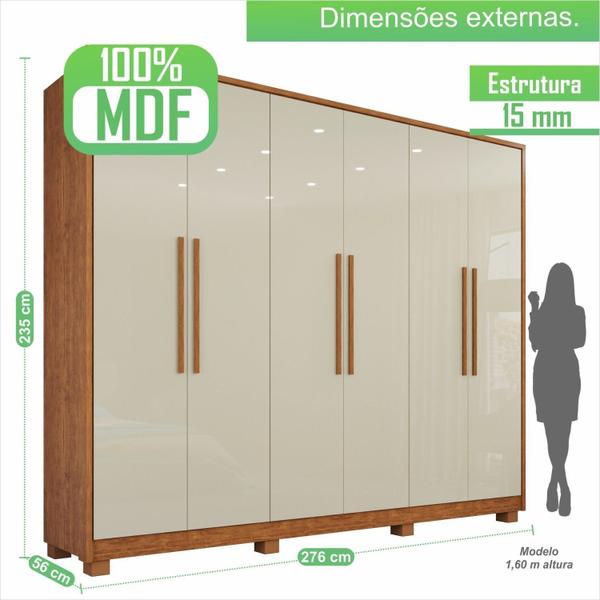 Imagem de Guarda-roupa 6 Portas 6 Gavetas Potenza