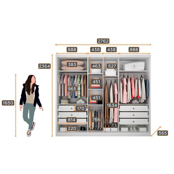 Imagem de Guarda Roupa 6 Portas 6 Gavetas Robust Novo Horizonte