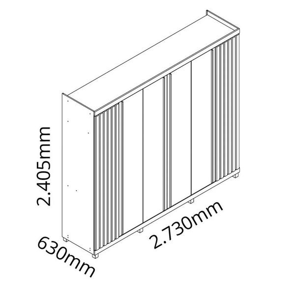 Imagem de Guarda Roupa 6 Portas Absolut Naturale Ripado Off White - Gelius