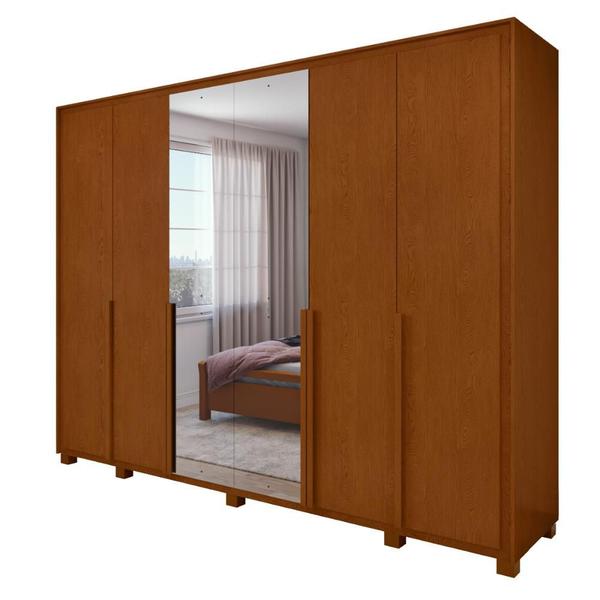 Imagem de Guarda Roupa 6 Portas C/ Espelho Easy Space Frassino Lopas