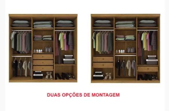 Imagem de Guarda Roupa 6 Portas com Espelho Olimpo Tcil Móveis - Cinamomo/Off White