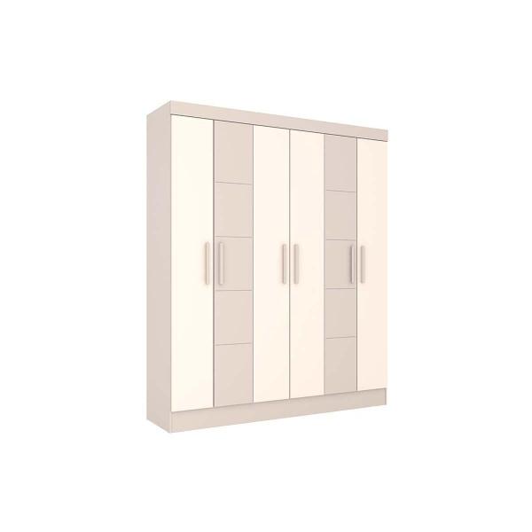 Imagem de Guarda Roupa 6 Portas e 2 Gavetas Briz B73 Cristal/Off White - Henn