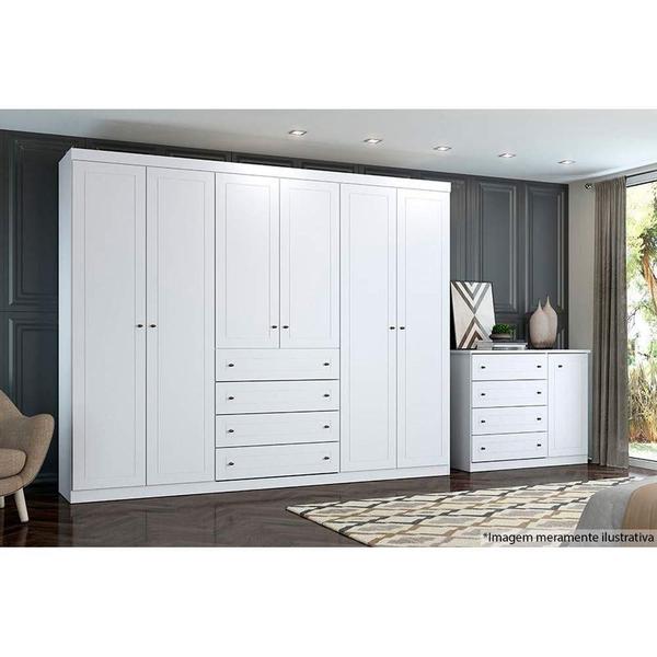 Imagem de Guarda Roupa 6 Portas  e 4 Gavetas Americano  Branco - Henn