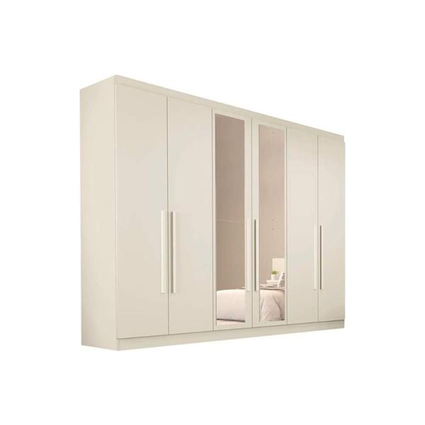 Imagem de Guarda Roupa 6 Portas e 4 Gavetas c/ Espelho Oslo Off White - Europa