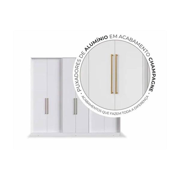 Imagem de Guarda Roupa 6 Portas  e 4 Gavetas PH1720 Nogueira/Off White - Herval