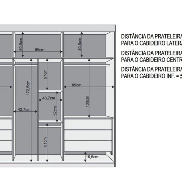 Imagem de Guarda-roupa 6 Portas e 6 Gavetas 100% Mdf Emirados Naturale