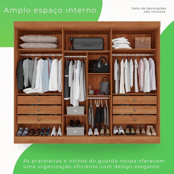 Imagem de Guarda Roupa 6 Portas MDF com Espelho Cinamomo e Off