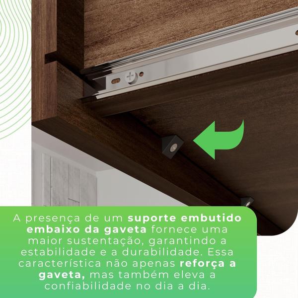 Imagem de Guarda Roupa 6 Portas MDF com Pés com Espelho Ipê