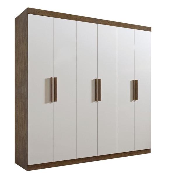 Imagem de Guarda Roupa 6 portas MDF Ypê e Off white