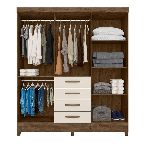 Imagem de Guarda Roupa 6 Portas New Avaí Castanho Wood Baunilha 896391 Moval