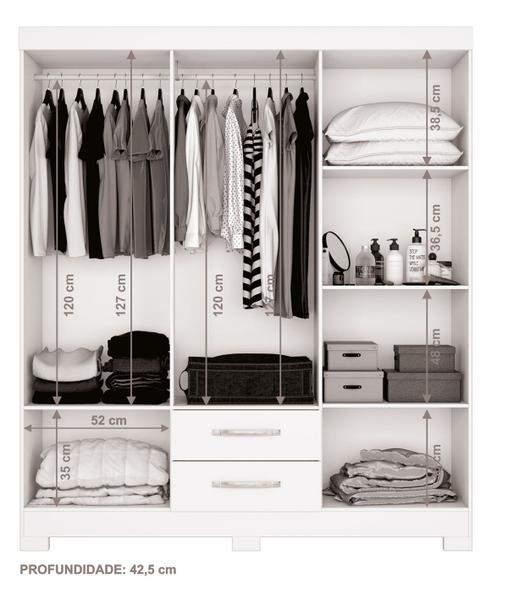 Imagem de Guarda-Roupa 6 Portas NT 5130 Freijó com Off White - Notável