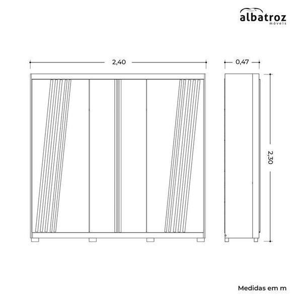 Imagem de Guarda Roupa 6 Portas Ouro Verde Cinamomo / Off White - Albatroz