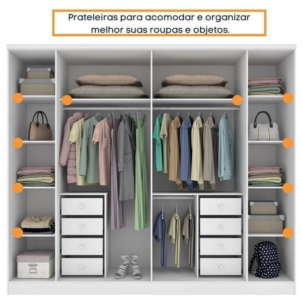 Imagem de Guarda-Roupa 6 Portas Portugal E Comoda 5 Gavetas Premium Com Pés Espresso Móveis Neve