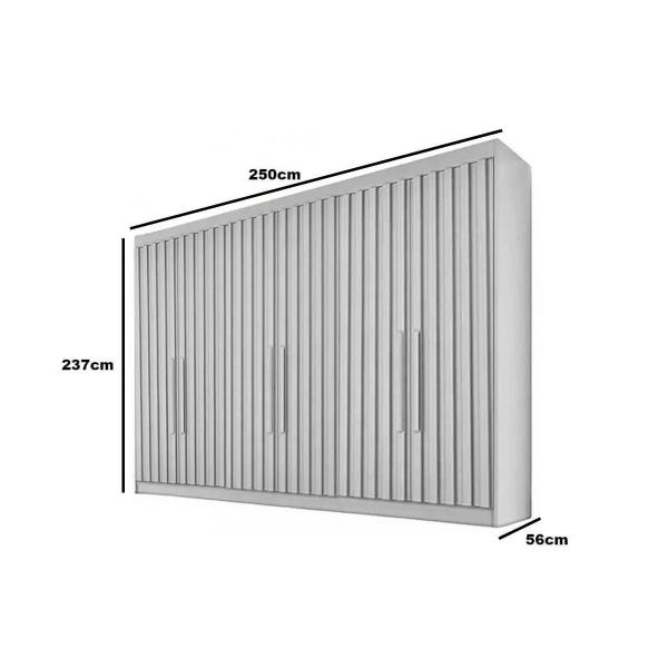 Imagem de Guarda Roupa 6 Portas Potente c/6 Gavetas e Ripadas Peroba - Europa