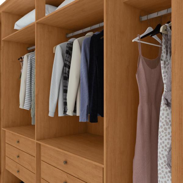 Imagem de Guarda Roupa 6 Portas S/ Espelho Easy Space Amendoa Clean