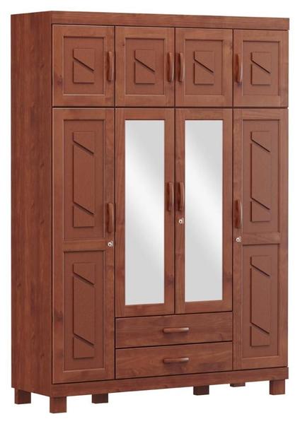 Imagem de Guarda Roupa 8 Portas 2 Gavetas Com Espelho Cobre Imbuia 1262T - Finestra