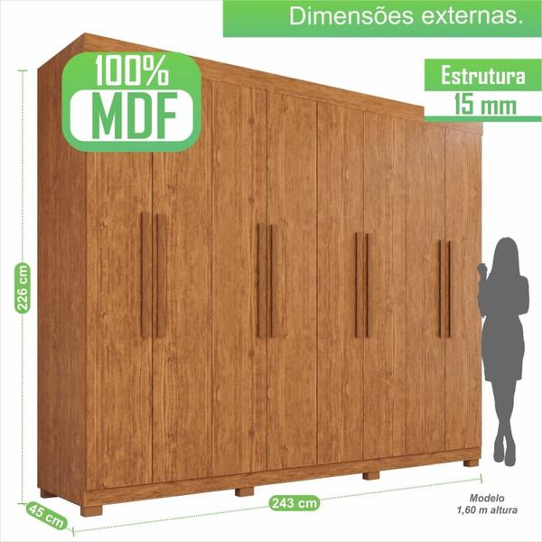 Imagem de Guarda-roupa 8 Portas 4 Gavetas Milano