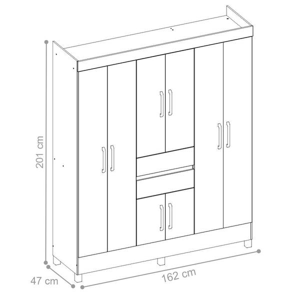 Imagem de Guarda Roupa 8 Portas Jena Ébano