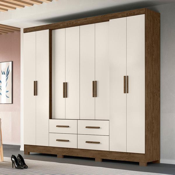 Imagem de Guarda Roupa 8 Portas San Lorenzo Plus Castanho Wood Baunilha 941391 Moval