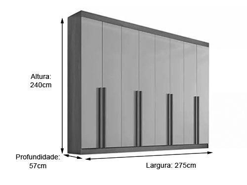 Imagem de Guarda-Roupa 8 Portas Ypê Diamante 2.75 M