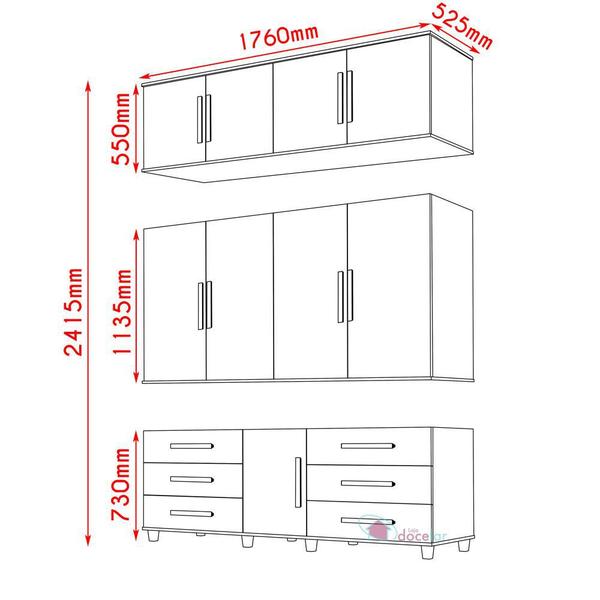 Imagem de Guarda Roupa 9 Portas 6 Gavetas Londres Cor Capuccino