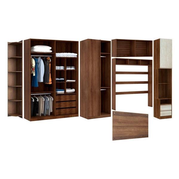 Imagem de Guarda Roupa 9 Portas Nogueira Dourado Legno Crema