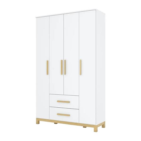 Imagem de Guarda roupa Alegria 4 Portas 2 Gav Branco HP - HENN - 2405