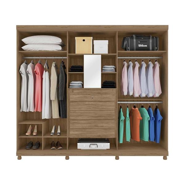 Imagem de Guarda Roupa Antares 100% MDF 6 Portas 5 Gavetas com Pés - Lanza