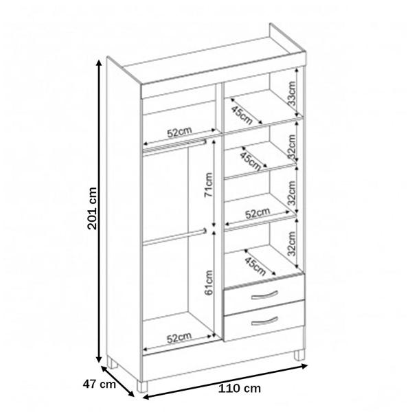 Imagem de Guarda-Roupa Astro 4 Portas ébano Touch - Demóbile