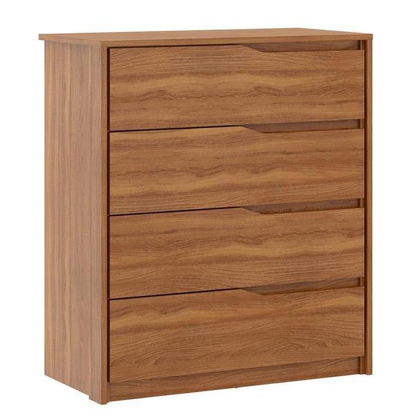 Imagem de Guarda Roupa Attore 4 Portas e Cômoda Atria Amêndola com Cabeceira Emilia 140 cm Taupe  Demartêz