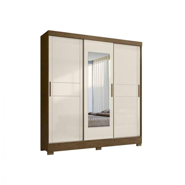 Imagem de Guarda Roupa Bahamas 3Portas 2Gavetas castanho wood/offwhite