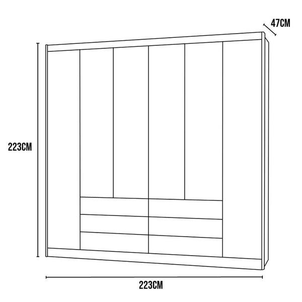 Imagem de Guarda Roupa Canada 6 Portas e 6 Gavetas Nature/Alasca - VLR