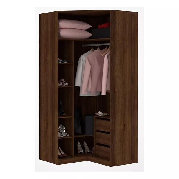 Imagem de Guarda Roupa Canto Closet 2 Portas 7 Prateleiras 111,9cm Prime Luciane Móveis