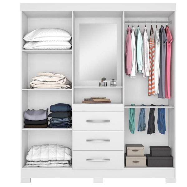 Imagem de Guarda-Roupa Capelinha 4 Portas e 3 Gavetas Branco com Rosa NT5015 Notável Móveis