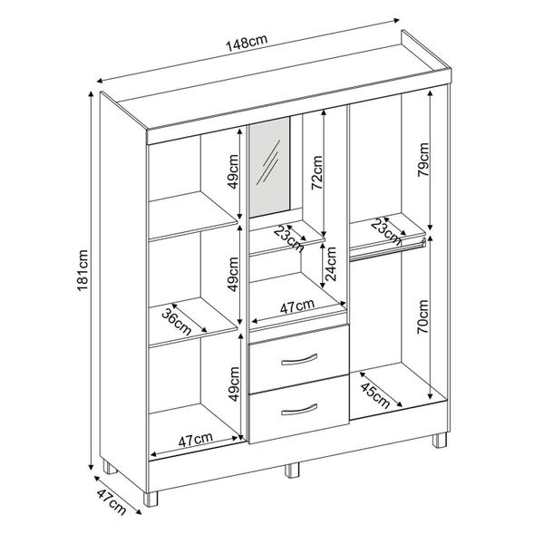 Imagem de Guarda Roupa Capelinha 4 Portas Lord Demóbile Móveis