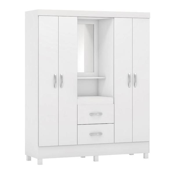 Imagem de Guarda Roupa Capelinha Lord 4 Portas Flex Branco com Espelho - Demóbile