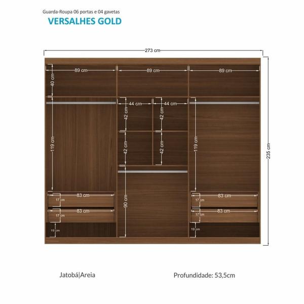 Imagem de Guarda-roupa Casal 06 Portas Versalhes Gold