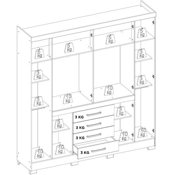 Imagem de Guarda Roupa Casal 08 Portas 84020 Amendola Touch Demobile