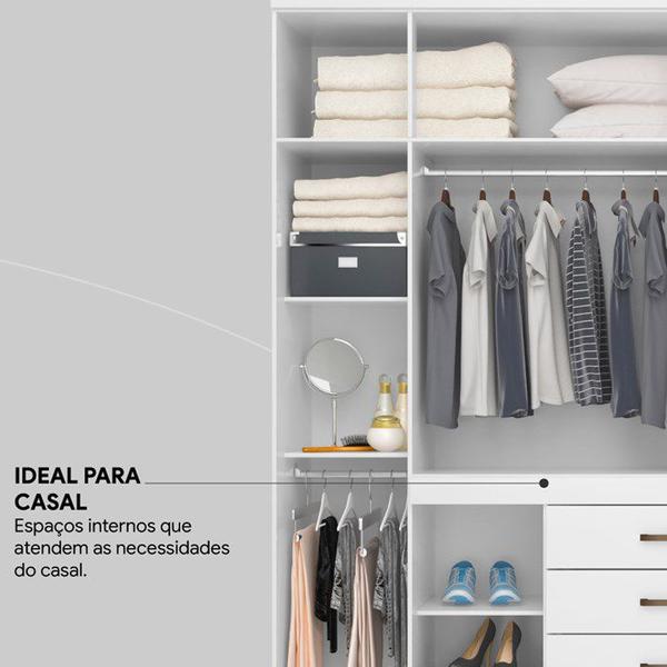 Imagem de Guarda Roupa Casal 08 Portas 84020 Branco Demobile